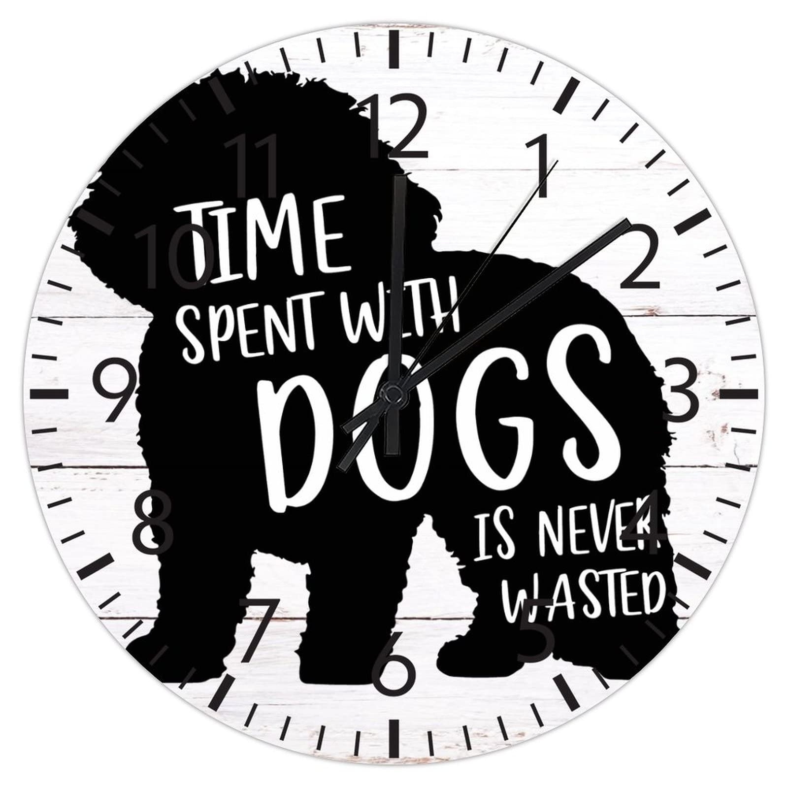 Horloge murale sans tic-tac en PVC | Finition sans cadre 30,5 cm anti-bruit