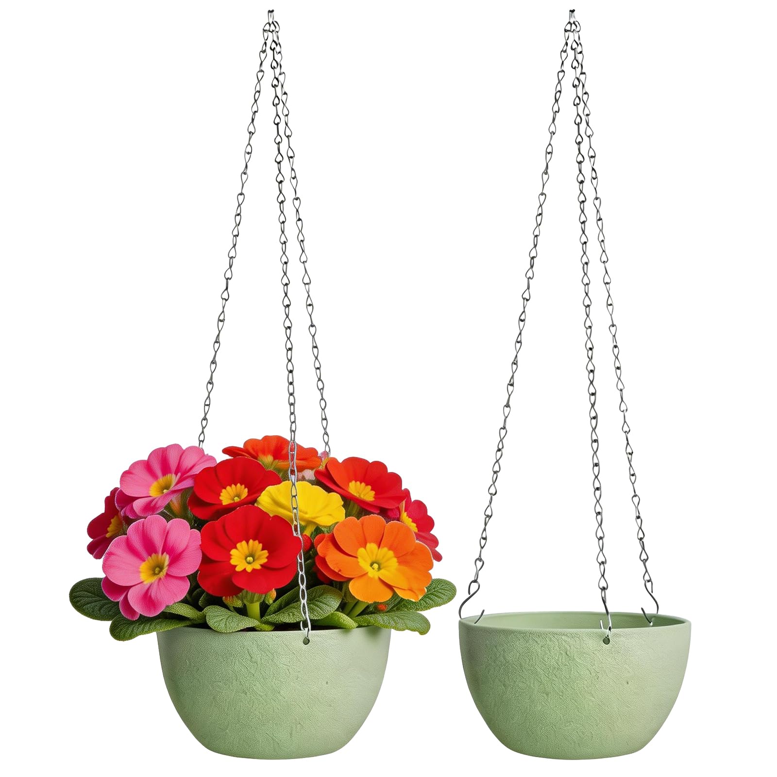 XXXFLOWER Metall Hängende Blumentöpfe Set - Robuste Hängeblumentöpfe aus Metall mit Abnehmbarem Haken & Ablaufloch, Hängetöpfe für Balkon, Garten, Zaun, Wand4/8 Stück