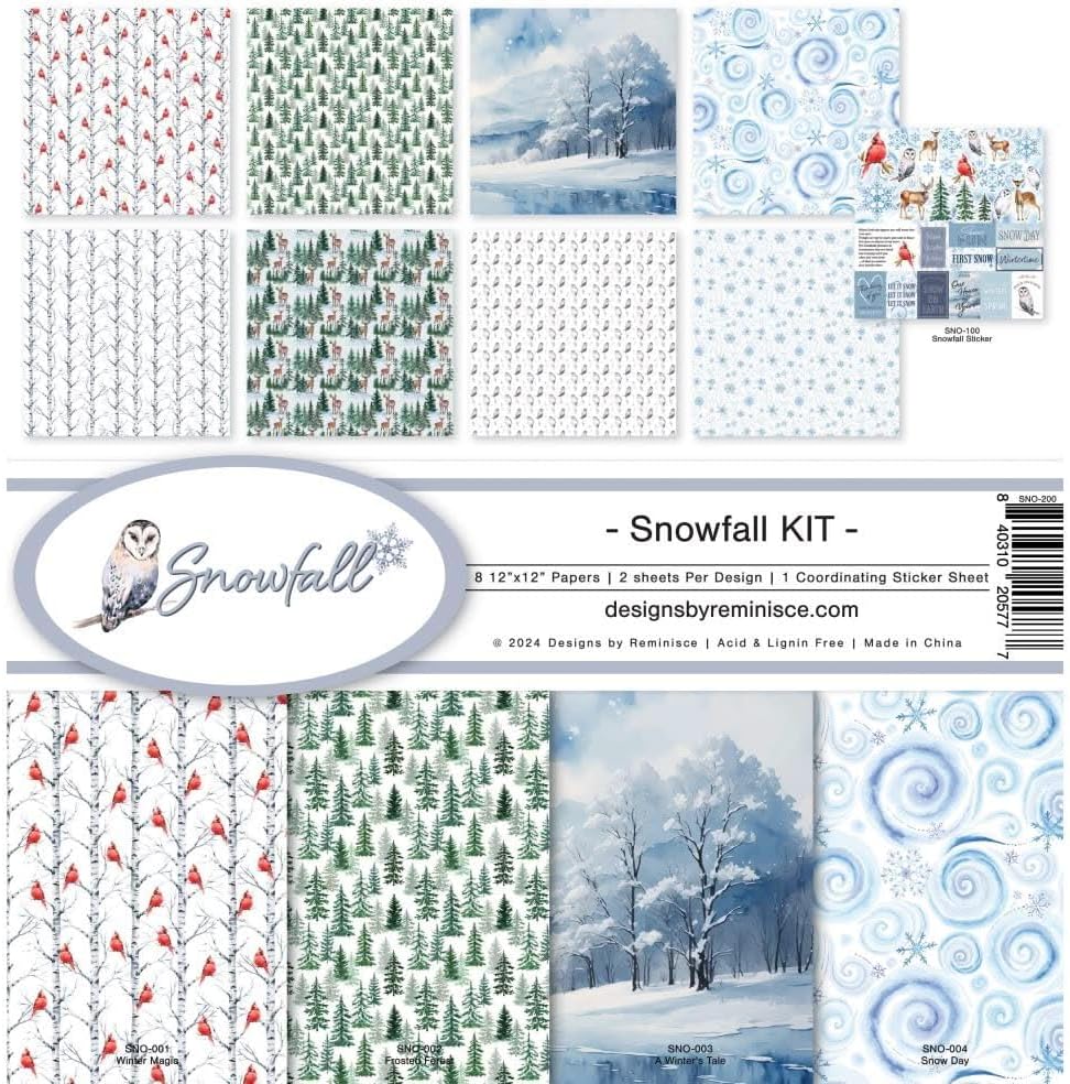Reminisce Snowfall Scrapbook Collection Kit