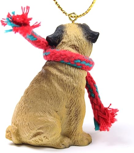 Miniatura 2 de Pug Tiny Miniature One Christmas Ornament Fawn - ¡Encantador!