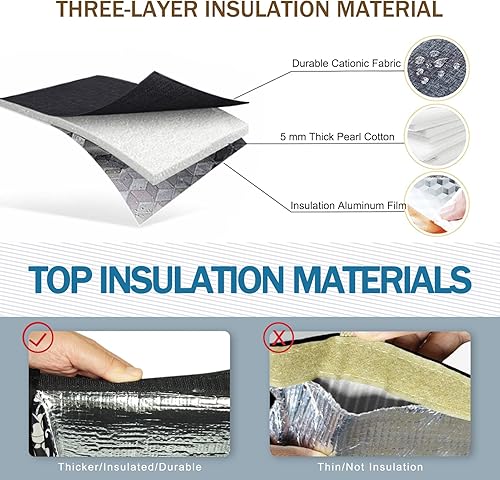 Miniatura 5 de Bolsas de almuerzo para mujer, aisladas, reutilizables, con bolsillo interno, bolsa de almuerzo para el trabajo (rosa)