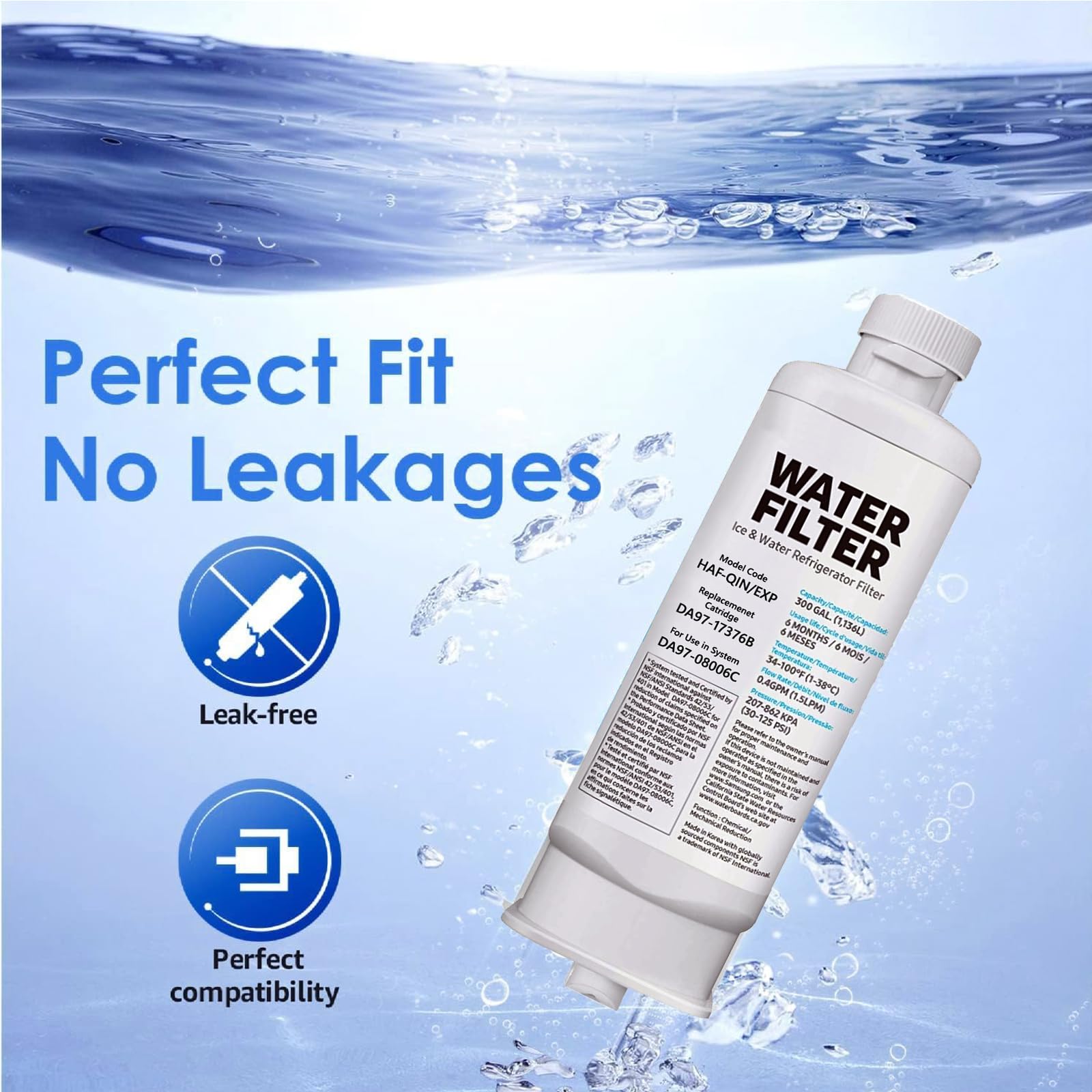 Water Filter DA97-17376B Refrigerator Replacement for Samsung
