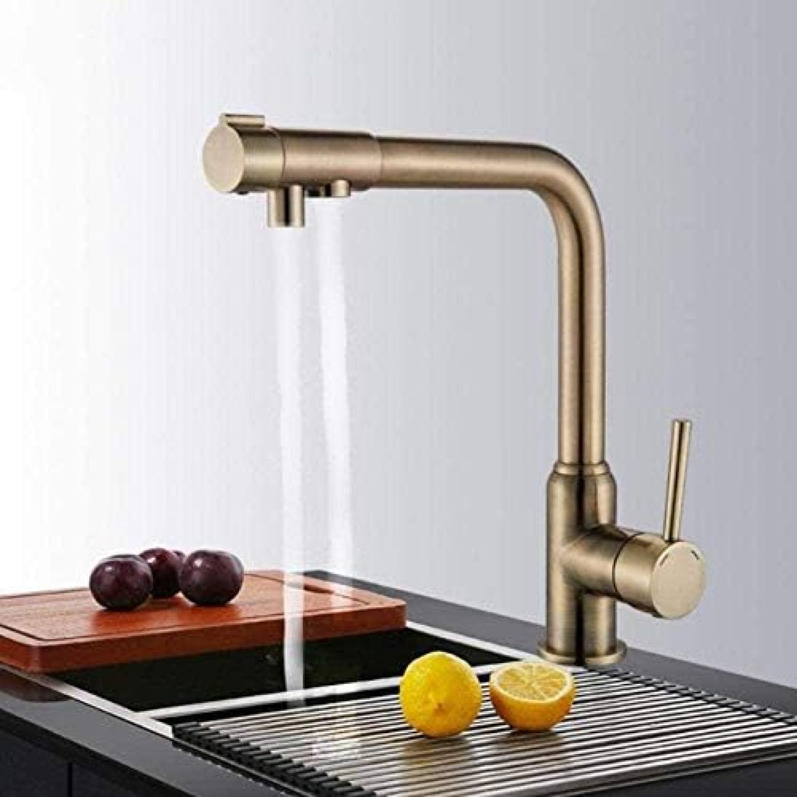 Filtre à eau de cuisine en bronze antique et purificateur eau potable chaude froide