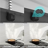 Vista 4 de Hermitlux Campana extractora integrada/insertada de 30 pulgadas, campana extractora de acero inoxidable de 600 CFM con detección de gestos de 3