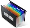 ThinkTex A4 Plastic Expanding Suspension File Folder, 7 Innovative 3cm Accordian Pockets, Large Capacity, Multi-Color Tabs - 1 Pack