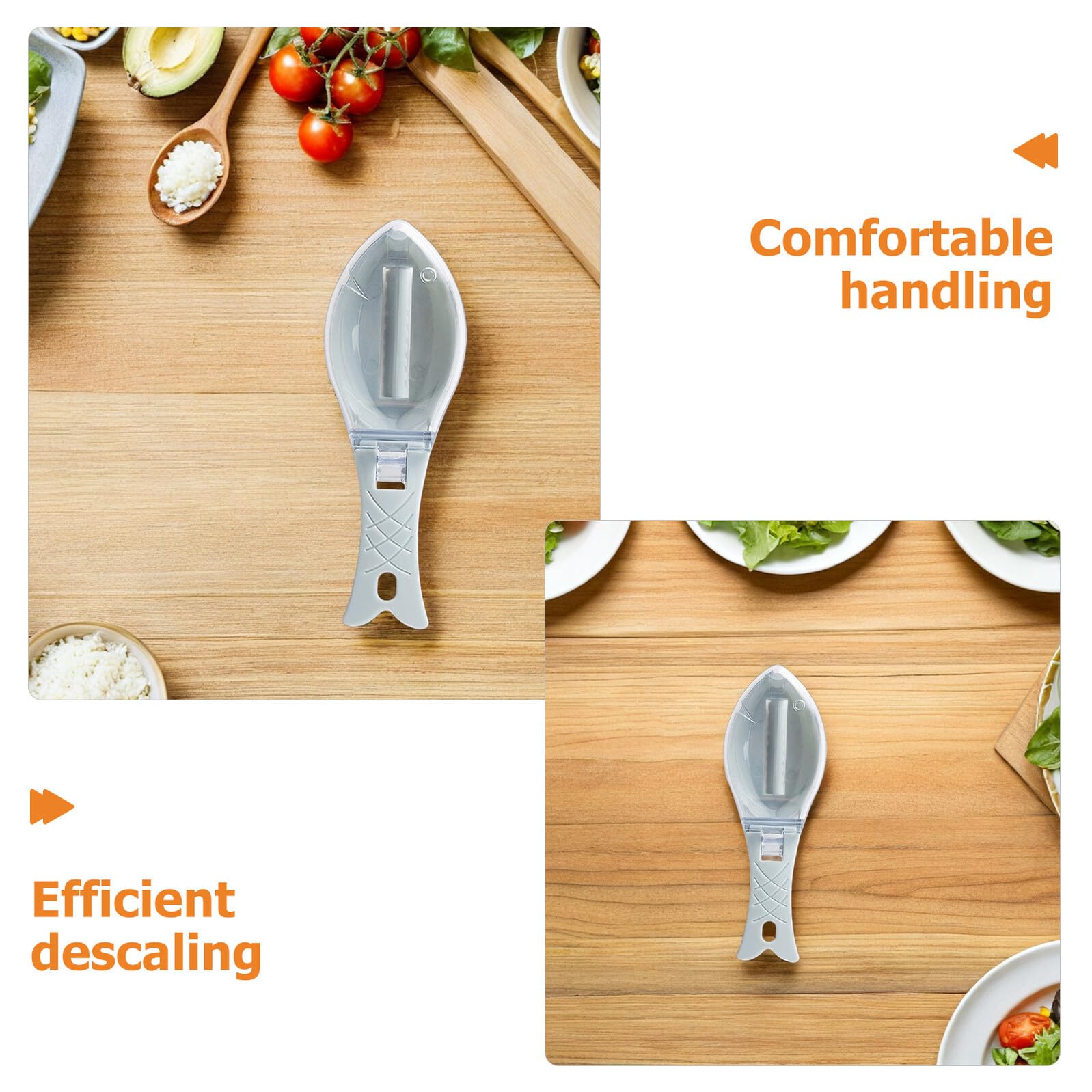 10 Pezzi Rimuovi Squame Pesce Portatile con Coperchio Strumento Manuale Ergonomico per Pulizia Rapida in Cucina e Ristoranti Adatto Vari Tipi di Pesce