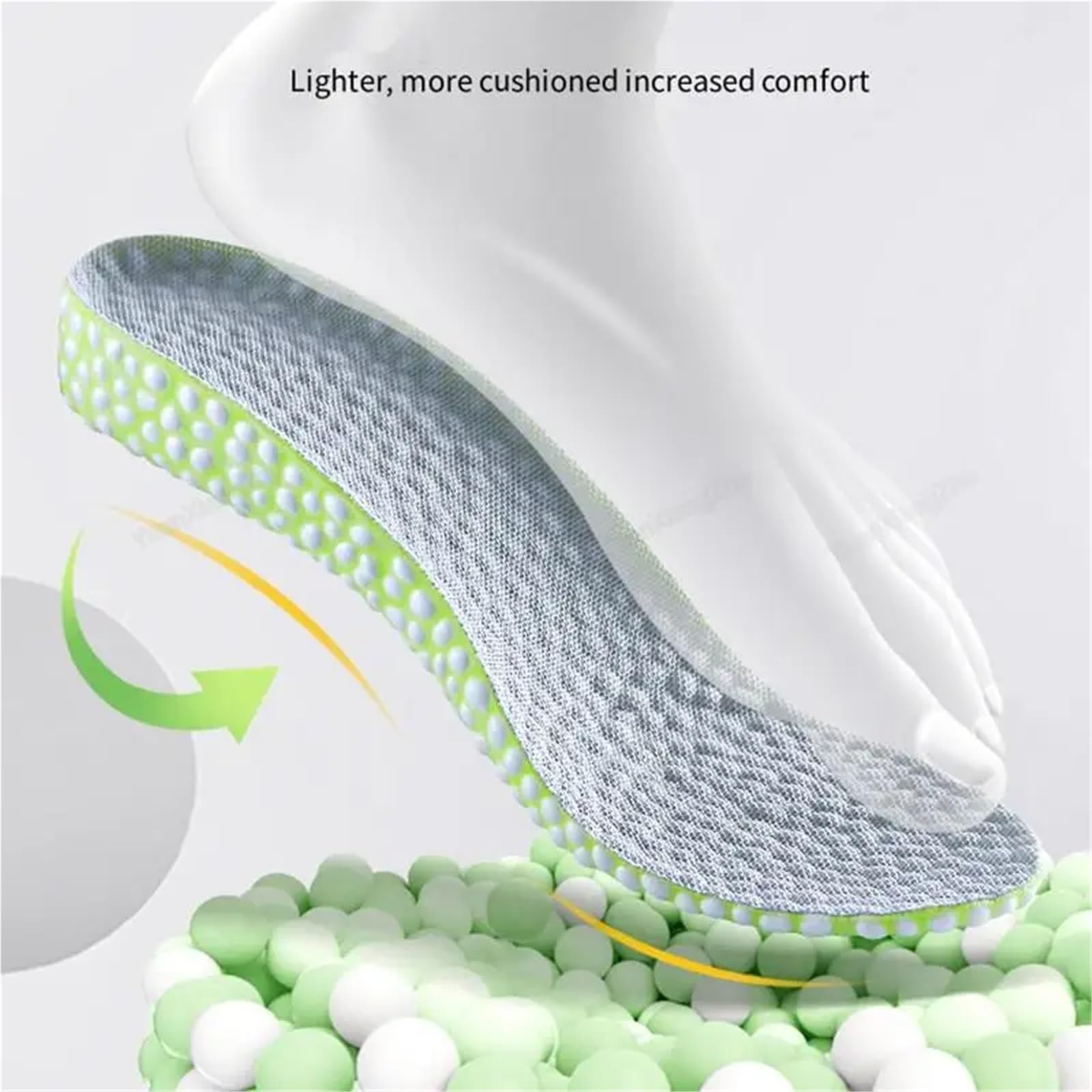 Plantillas Altura Hombre Plantillas Suaves For Zapatos De Hombre Y Mujer, For Aumentar La Altura, Cómodas For Correr, Deportivas, 1,5 A 3, Cm(2.5CM-Green,EU35-36)