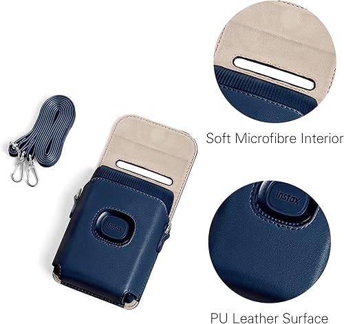 Miniatura 3 de HIYQIN MIni Link 2 - Funda de piel sintética para impresora Fujifilm Instax Mini Link 2 con correa de hombro ajustable