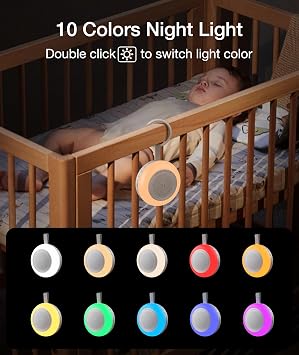 Portable Sound Machine for Baby,LEICEX White Noise Machine,33 Soothing Sound 10 Colors Night Light Sleep Machine for Baby Kids,Timer and Memory, Travel Sound Machine for Sleep Office Privacy Travel