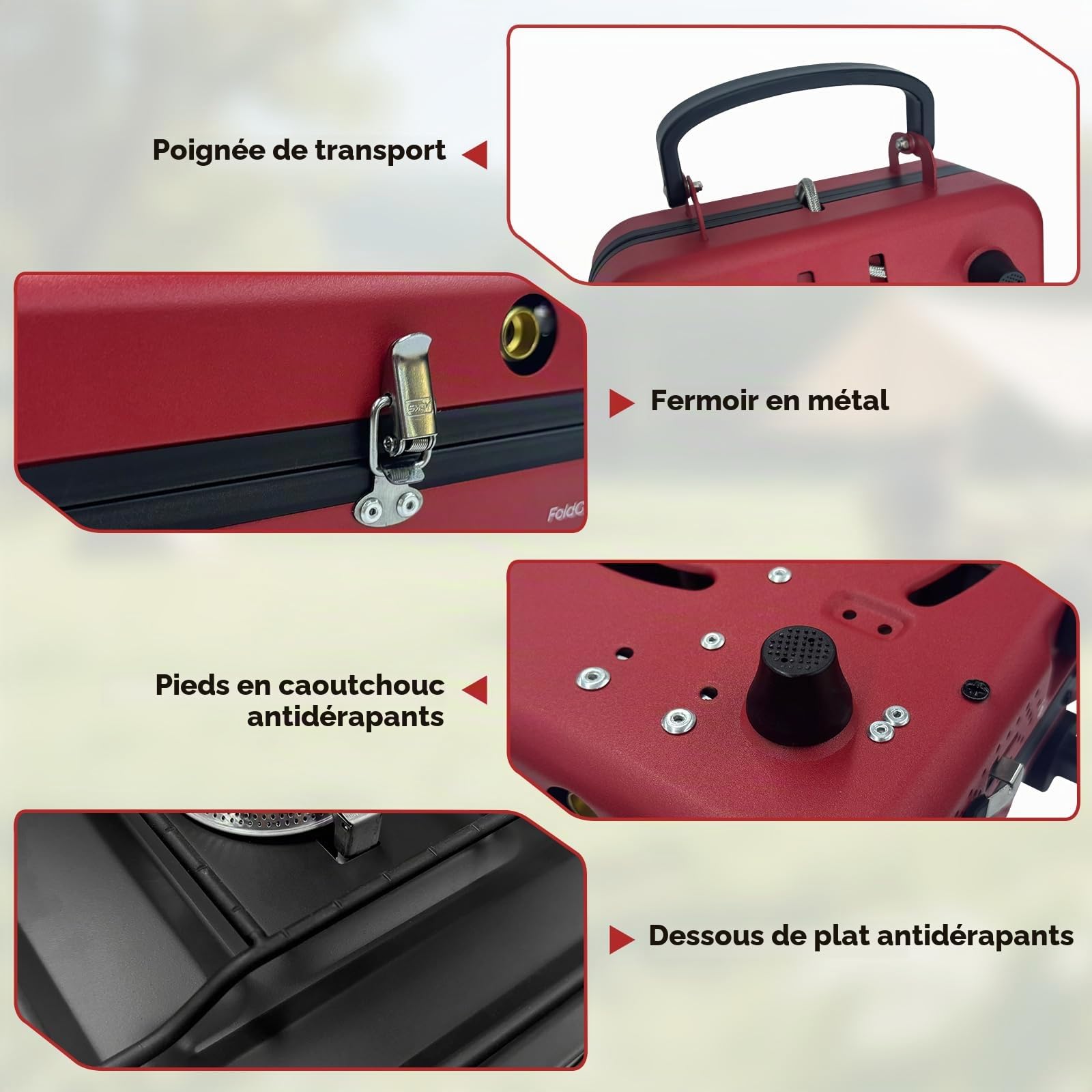 CAMPLUX FoldGo Réchaud de Camping à 2 Brûleurs, Réchaud à Gaz Portable, Compatible avec Cartouches de Gaz Standard, 28-30 mbar, Idéal pour le Camping, la Randonnée et les Pique-niques