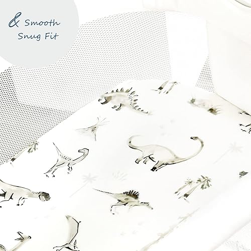 Miniatura 7 de Juego de sábanas ajustadas ultra suaves para cuna, 2 unidades, ajuste universal para cunas, cesta de moisés, colchón ovalado y rectangular, seguro y