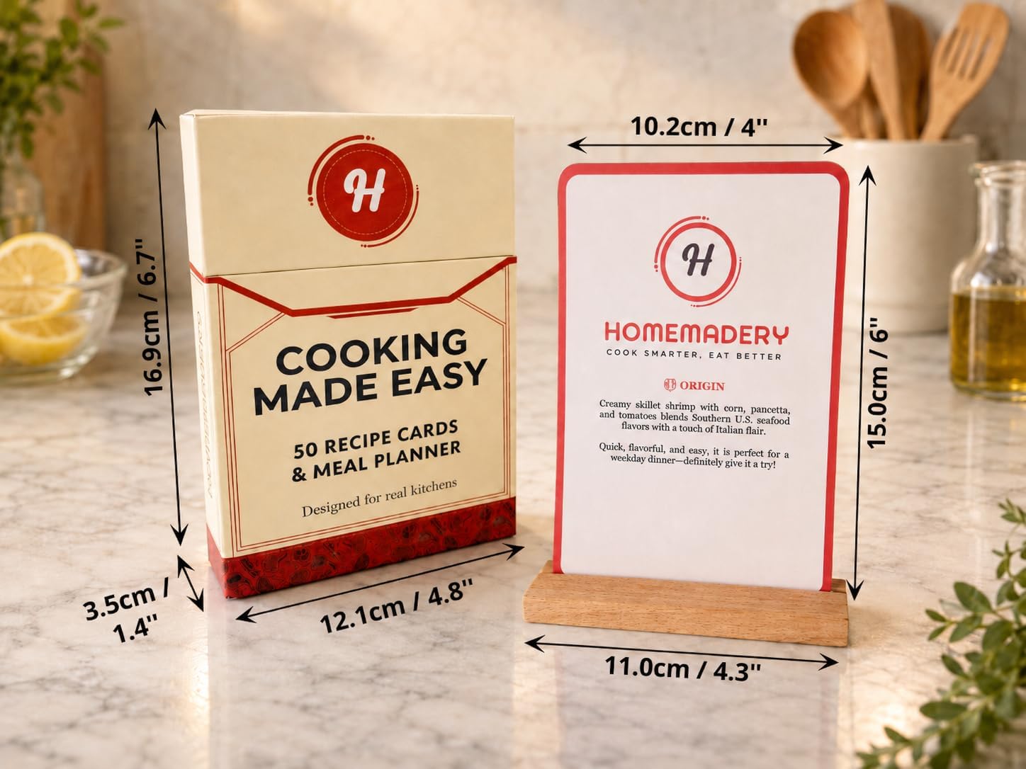Quick & Easy Recipe Cards for Dinner Ideas – 50 Tasty Meals Recipes for Busy People | 10 Weeks Menu Planner | Simple Cookbook Alternative | Cooking Tips | Blank Cards | Homemadery Flash Cards