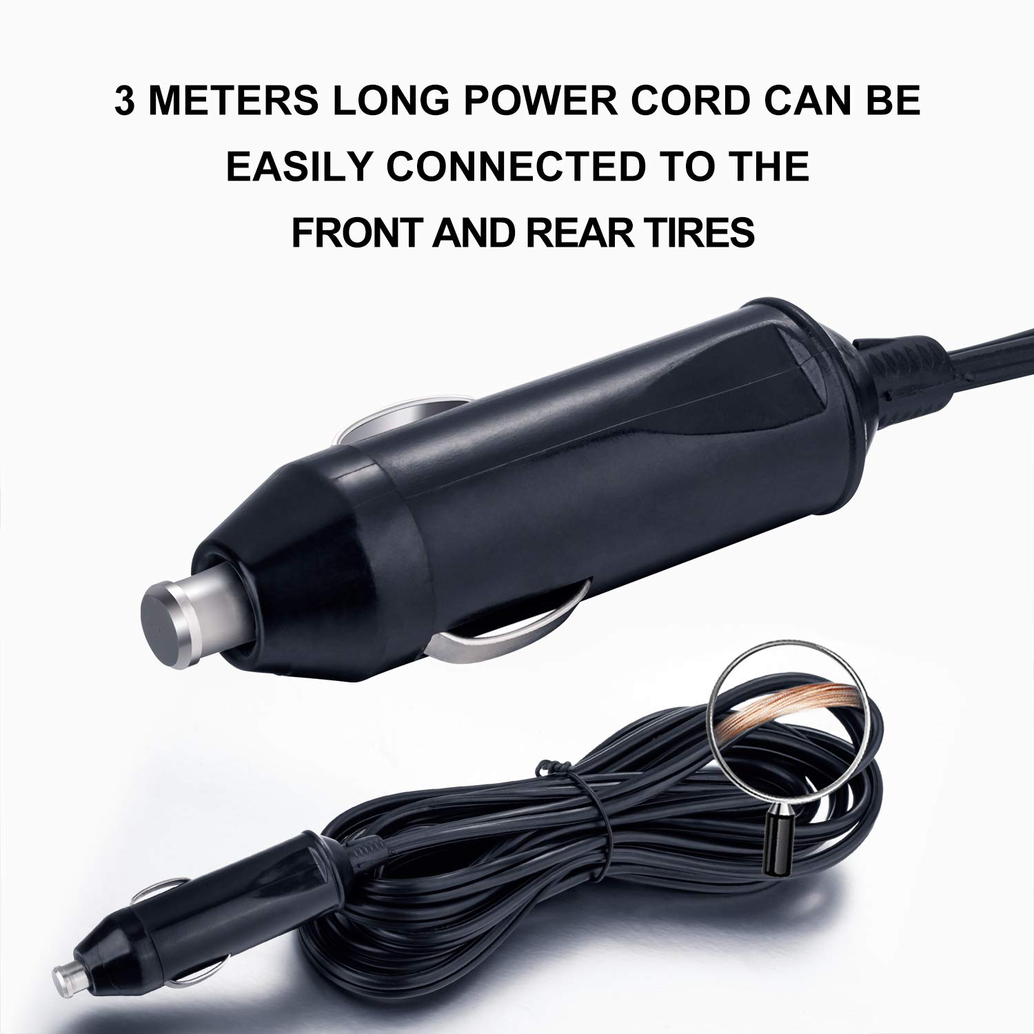 TOPWAY Compressore Aria Portatile Auto 12V con Luce di Emergenza a LED, Gonfiatore per Pneumatici per Auto, Mini Pompa di Gonfiaggio d'Aria per Auto Camper Camion in Borsa di Stoffa
