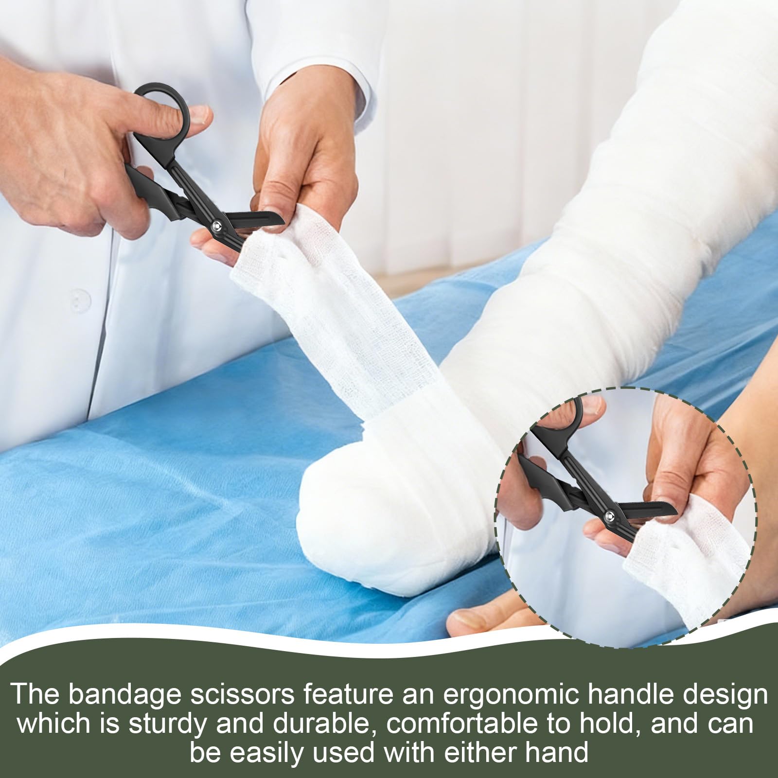 Forbici Mediche da 150 mm, Confezione da 2 Pezzi, in Acciaio Inossidabile con Impugnatura Antiscivolo, Ideale per Emergenze, Taglio di Bende, Cinture e Tessuti Resistente