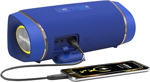 Miniatura 2 de Memphis MFLOWBTB Flow - Altavoz inalámbrico Bluetooth y AUX, resistencia al agua IPX7, azul