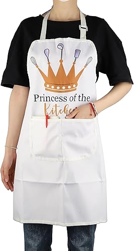 Miniatura 3 de VAMSII Divertidos delantales de cocina para mujer, delantal de cocina con bolsillos, delantales de princesa de la cocina, regalos de inauguración de