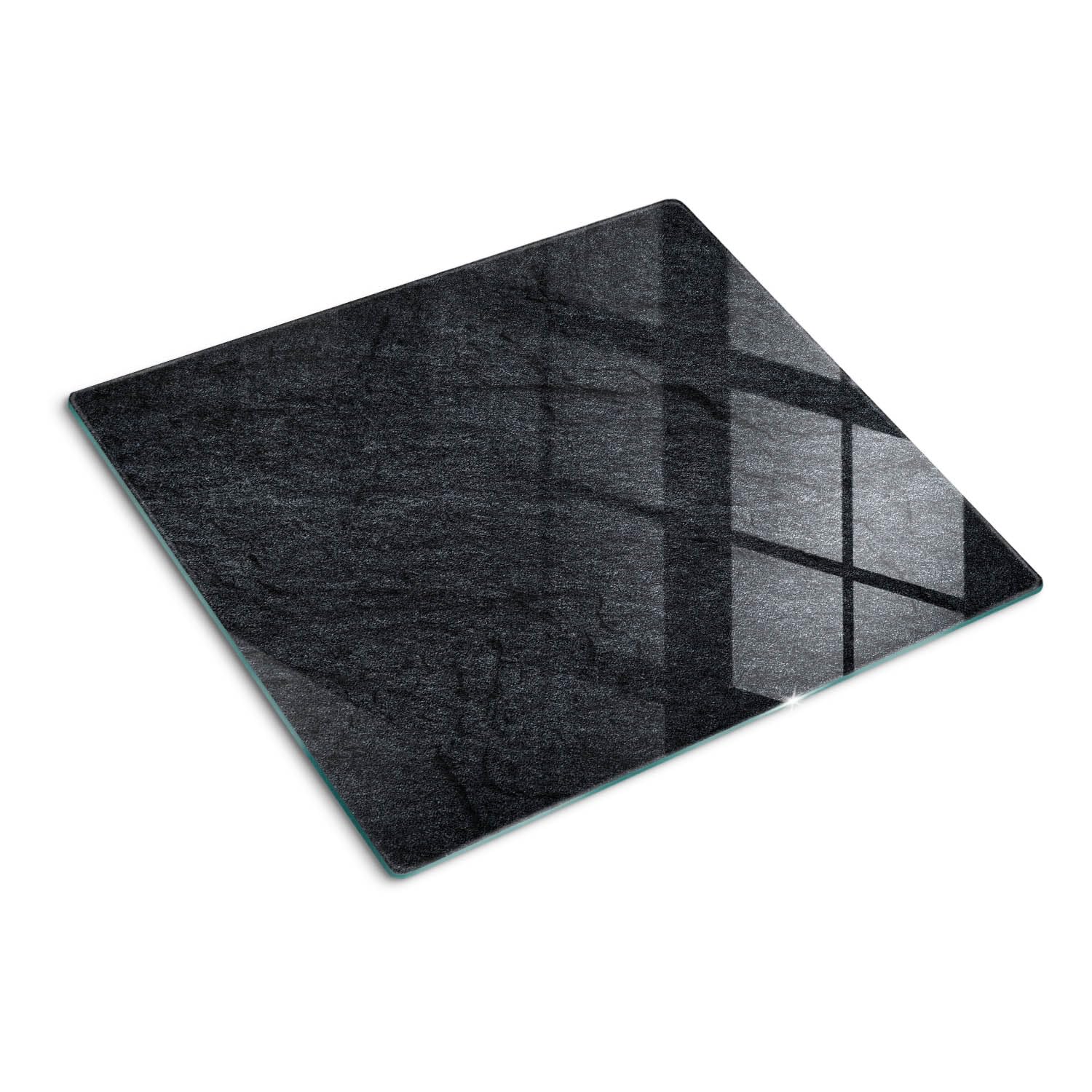 Protège-plan de travail 60x52 cm Bords Polis Modernité Imperméable Pieds Antidérapants Avec Impression Verre Symétrique Aspect Artistique Rectangulaire - Gris ardoise