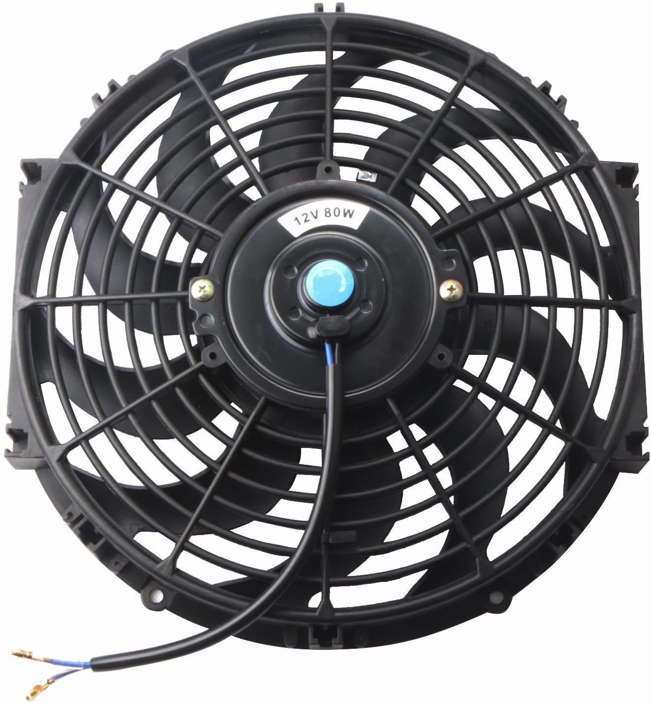 Black Friday Clearance MOSTPLUS Black Universal Electric Radiator Slim Fan Push/Pull 12V + Mounting Kit (12 Inch) Set of 2