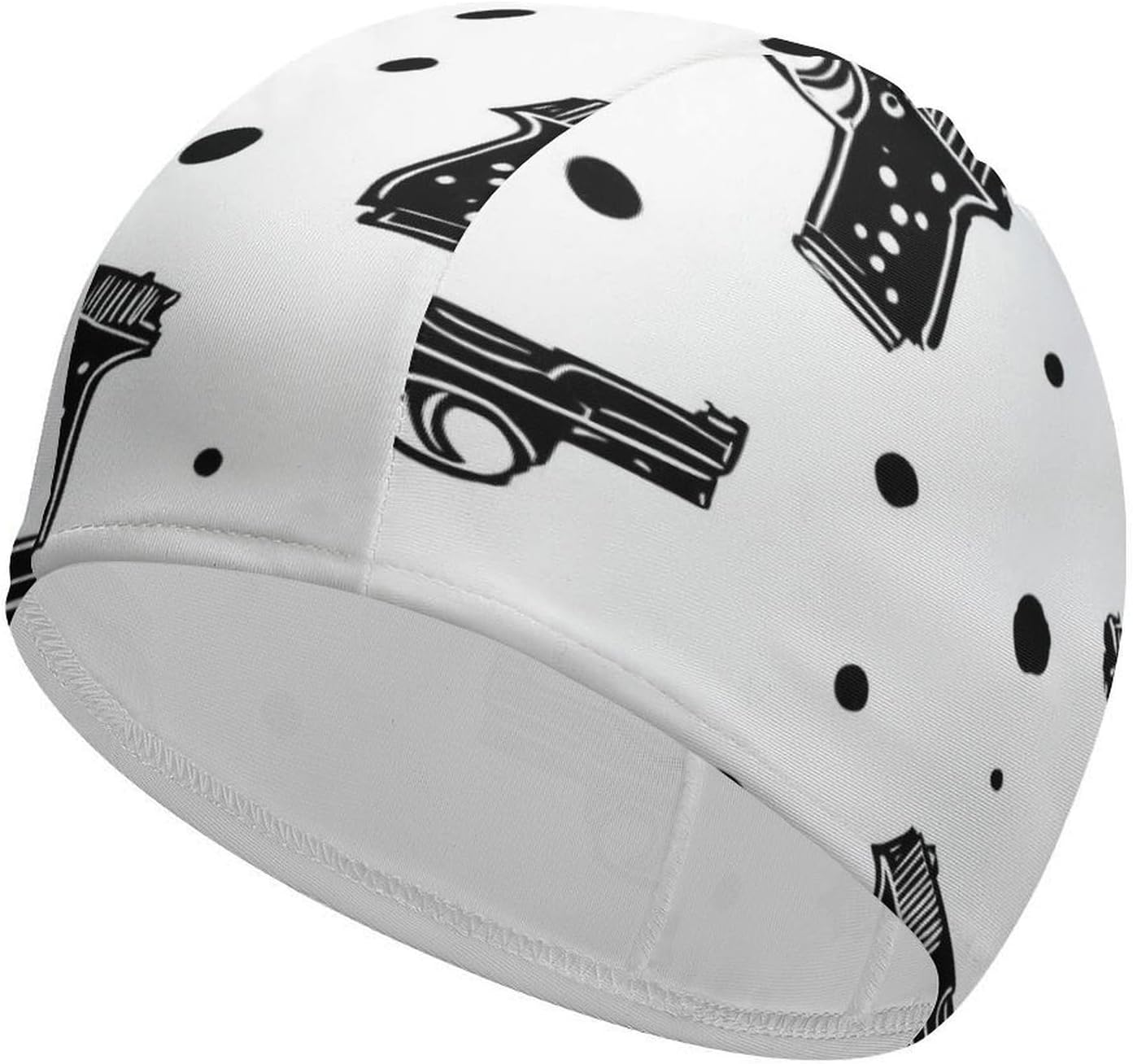 Guns Bullet Holes Womens Swim Cap for Men Adult Swimming Hat Curly Short Medium Long Hair
