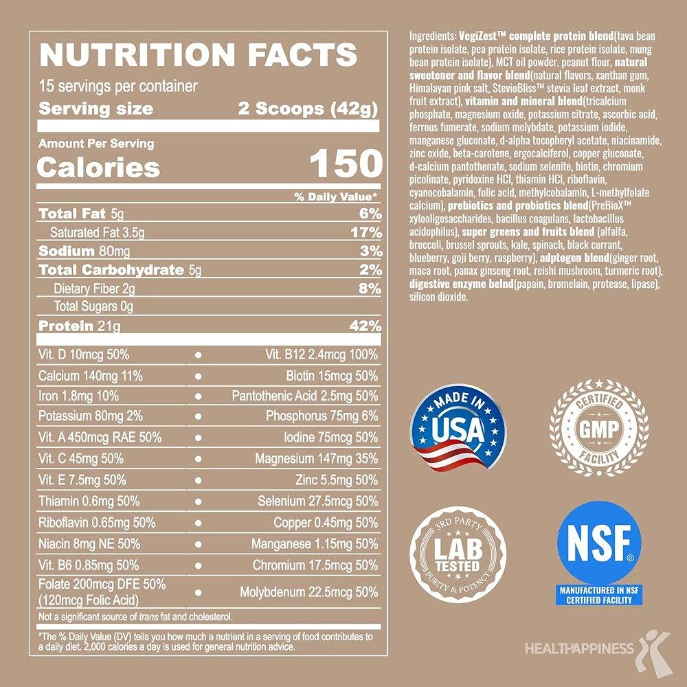 Vegan Meal Replacement Shake Peanut Butter Superfood Plant Based