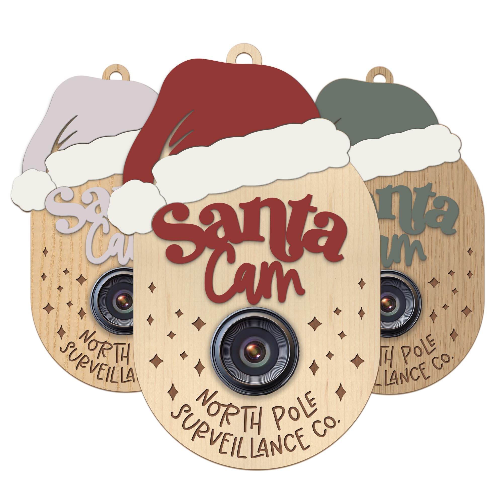 Print Maniacs Personalised Santa Camera For Children, Father Christmas Elf Surveillance, Christmas Decoration Santa Cam Hanger