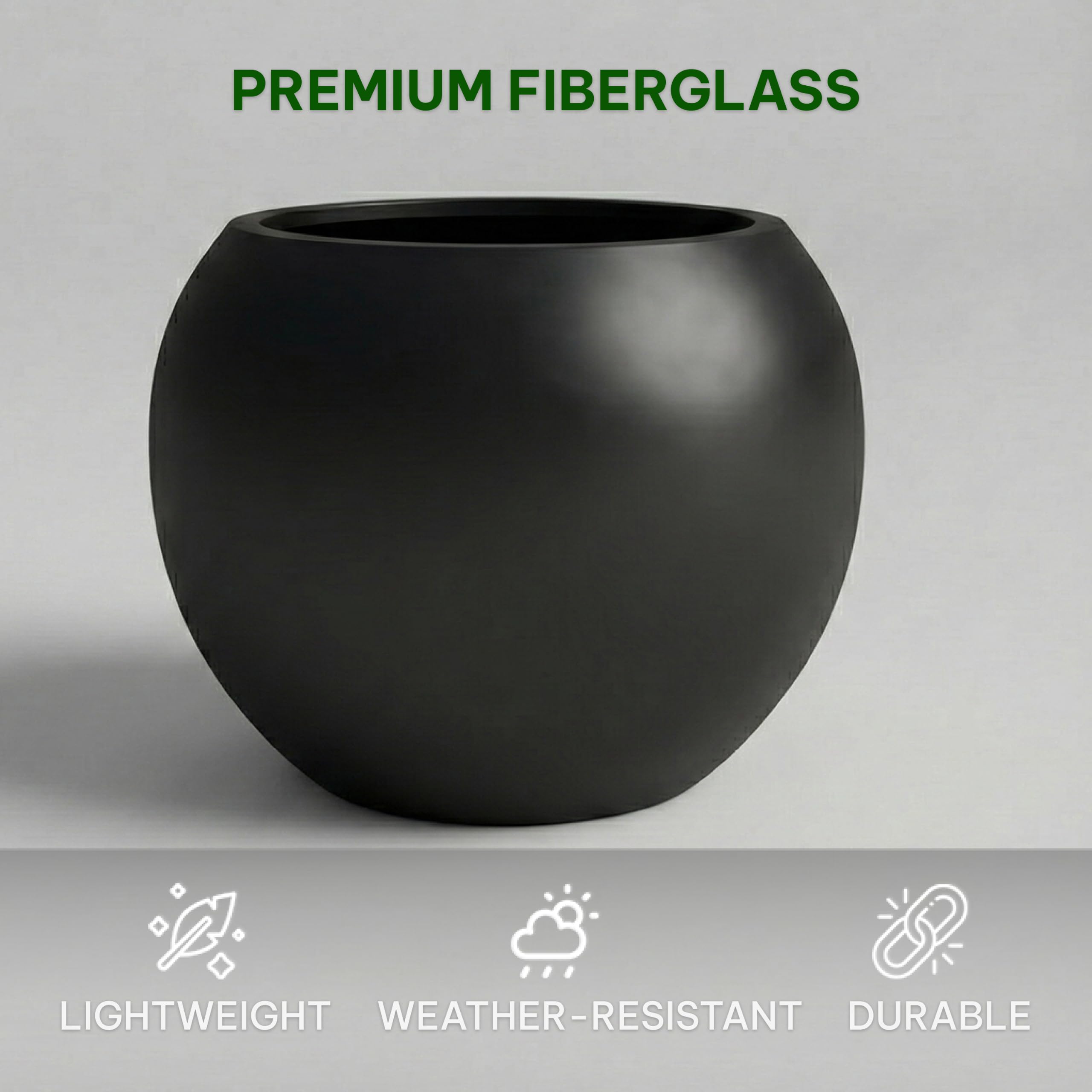 Best Outdoor Fiberglass Planters 2026 1 Wil & Vic 89s Wil&Vic89s Nova Round Fiberglass Planter 16.7H x21D Indoor Outdoor — product photo