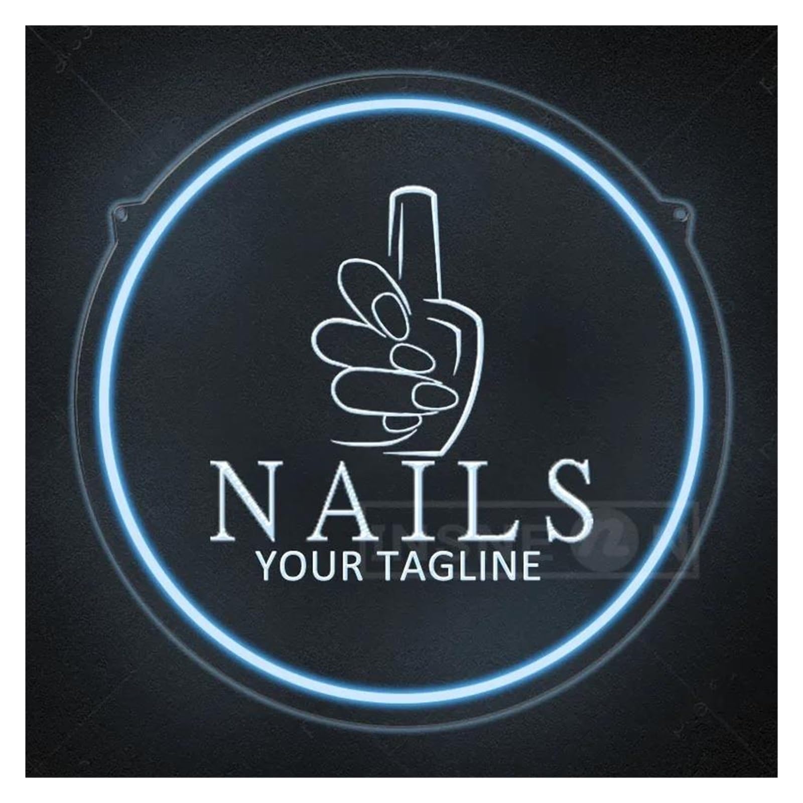 SHOUXI Sign Lamp USB-Powered Nails Your Tagline Neon Sign Lights for Salons Barber Beauty Shop Business Window Display Decor 29cmх29cm(D)