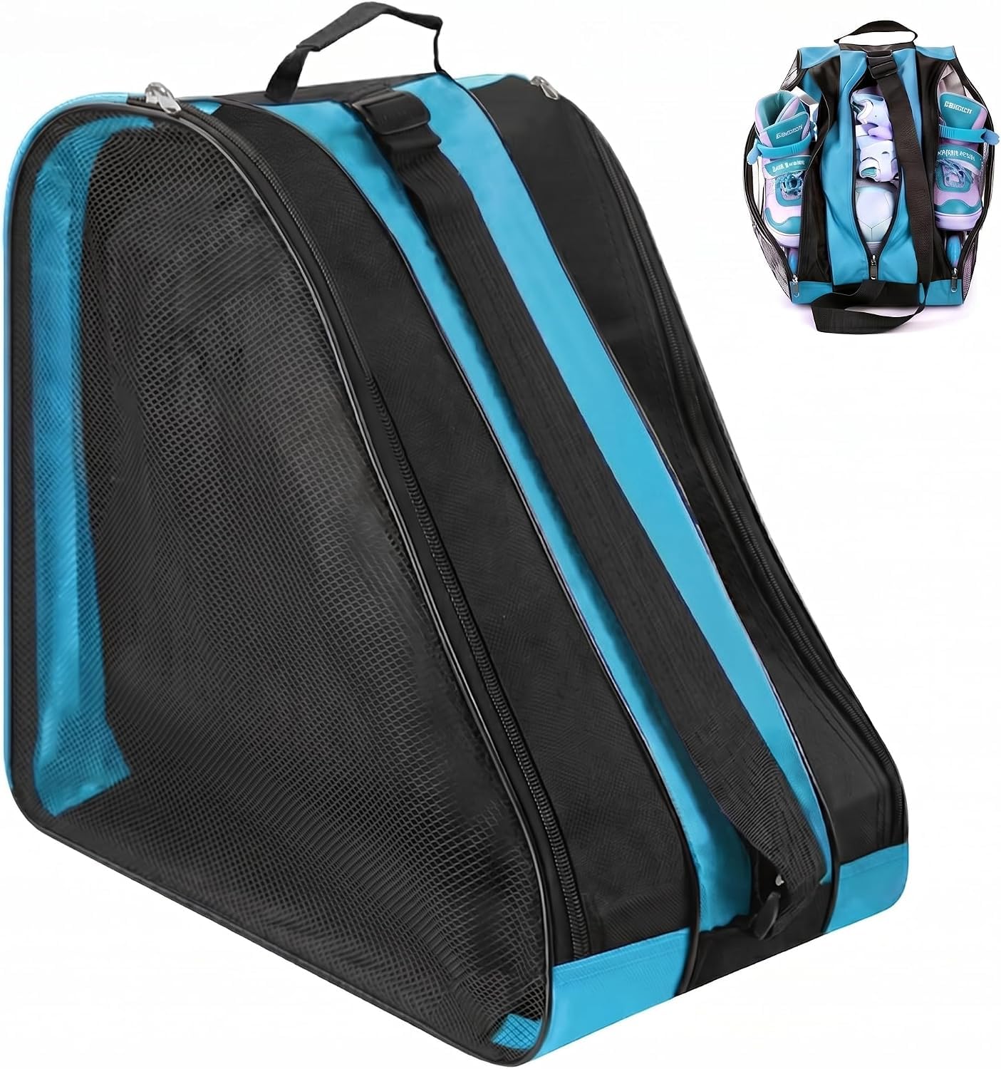 YEENAIV Roller Skate Bag Ice Skate Bags Unisex Breathable Oxford (Blue1)