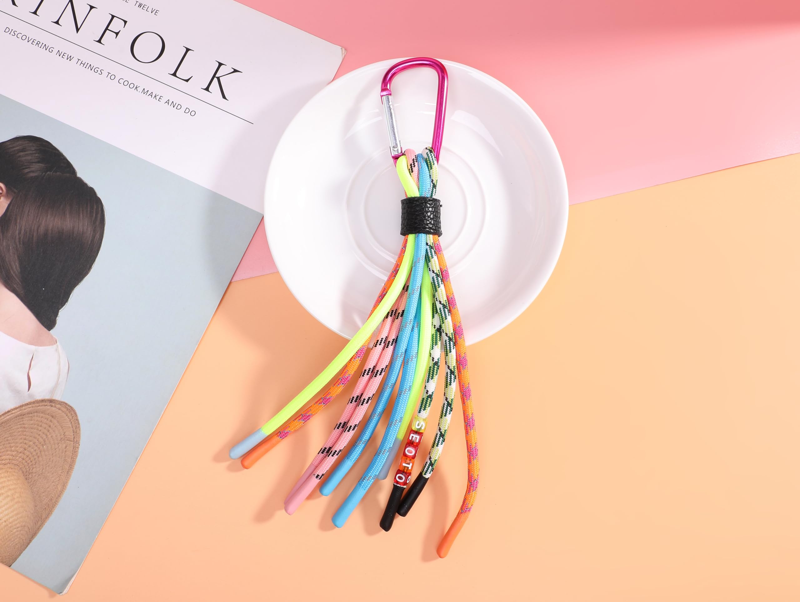 Bag Charms, Kids Bag Bracelets, Unisex Bag Clips with Colorful Tassels