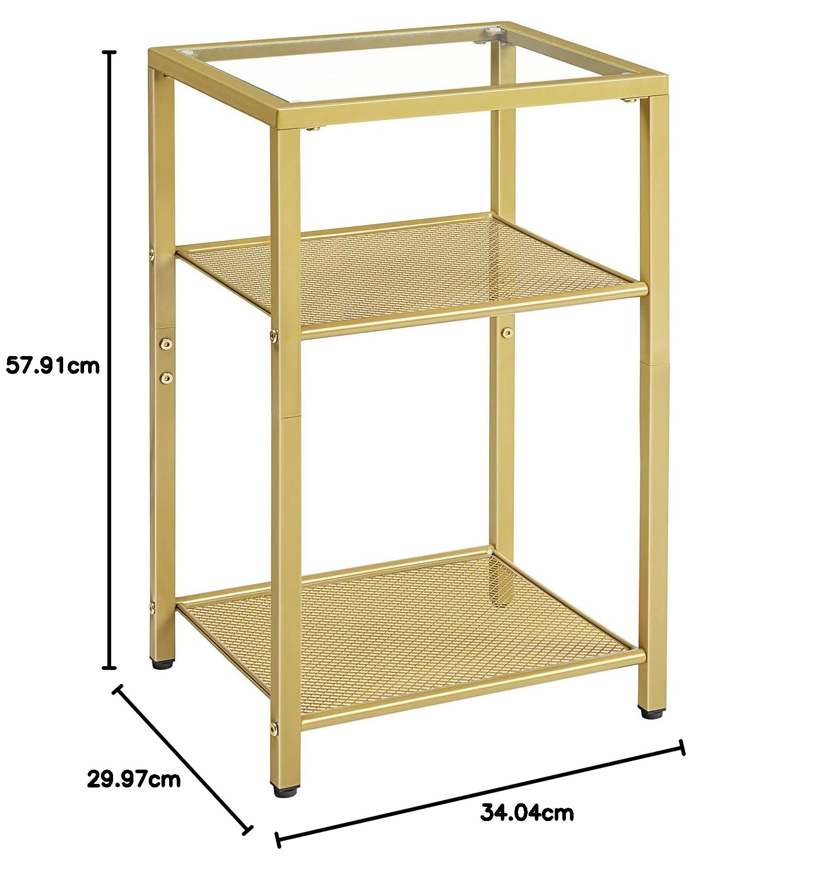 HOOBRO Side Table, 3-Tier Slim Nightstand with Storage Shelves