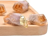 Vista 3 de Paialco Collar con colgante de cristal de piedra áspera con dije de citrino natural de 1.0" ~ 1.5", tono amarillo