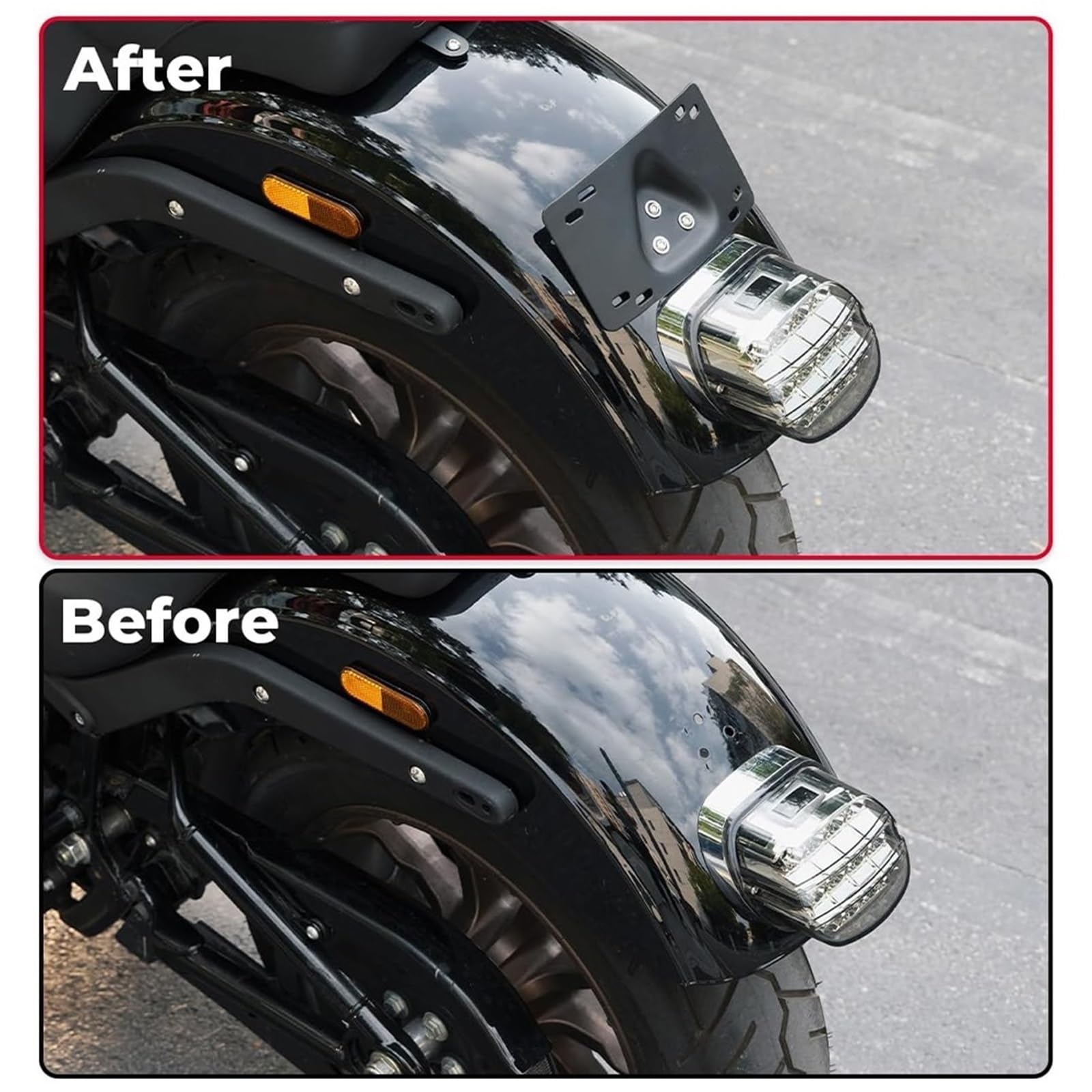 Tablica rejestracyjna Uchwyt na tablicę rejestracyjną motocykla zakrzywiony uchwyt na tablicę rejestracyjną pasujący do Softail Dyna Cruiser Low Rider ST Uchwyt tablicy rejestracyjnej