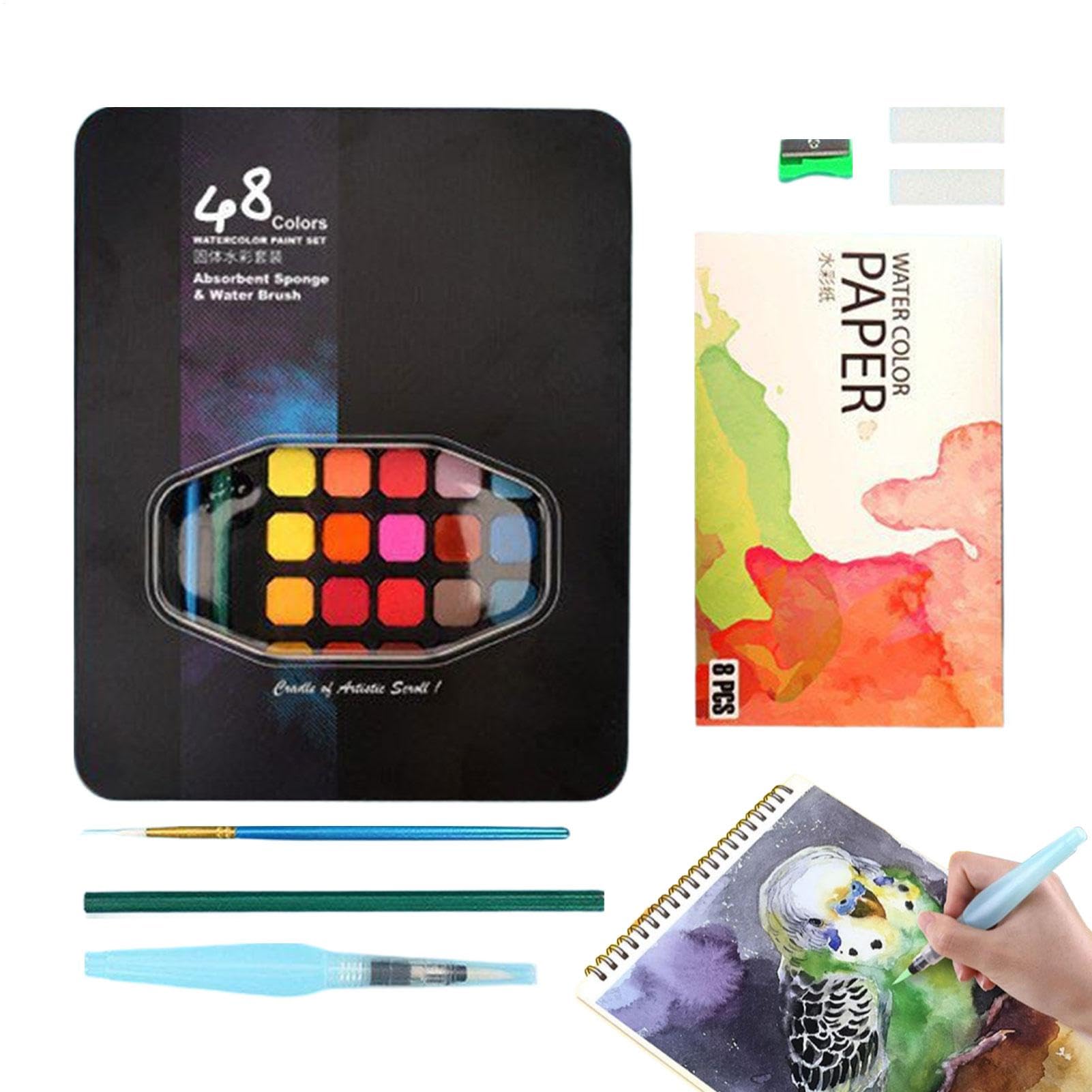 Peinture aquarelle ensemble de 48 couleurs pastels, le cadeau créatif idéal pour adolescents