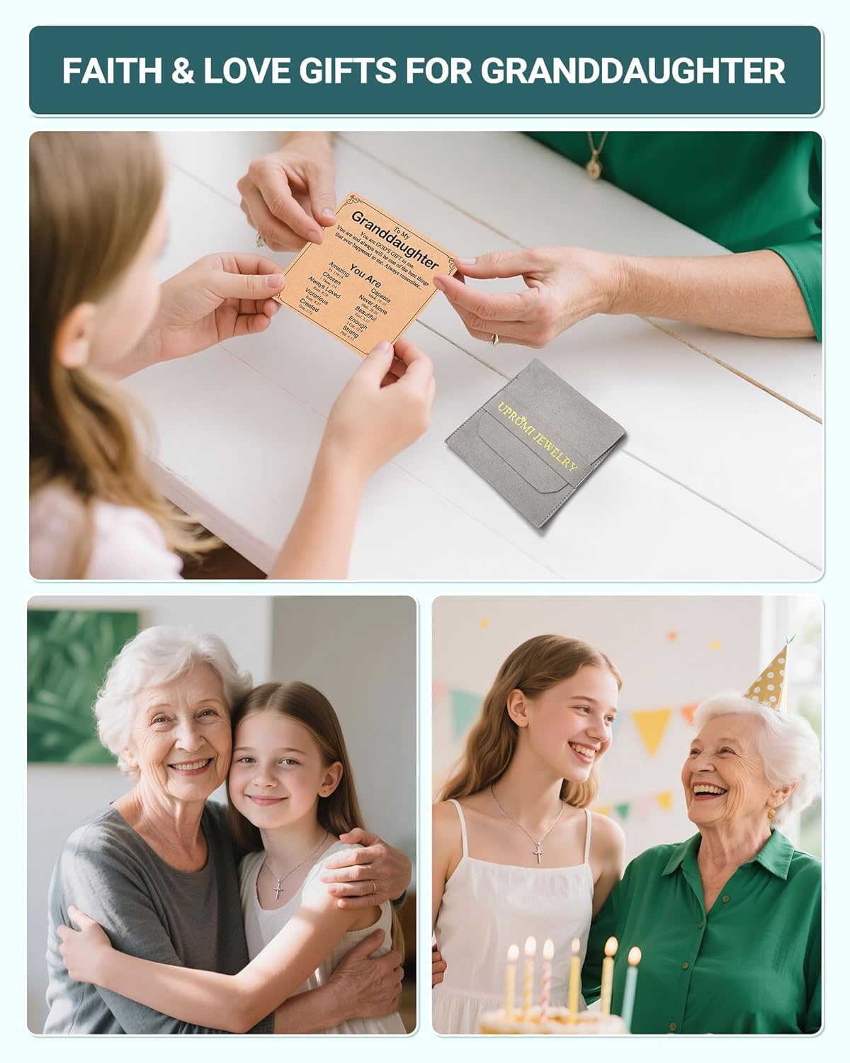 UPROMI To My Friend/Sister in Christ/Granddaughter/Daughter/Niece Infinity Cross Necklace - Christian Gifts for Women & Girls - Image 6