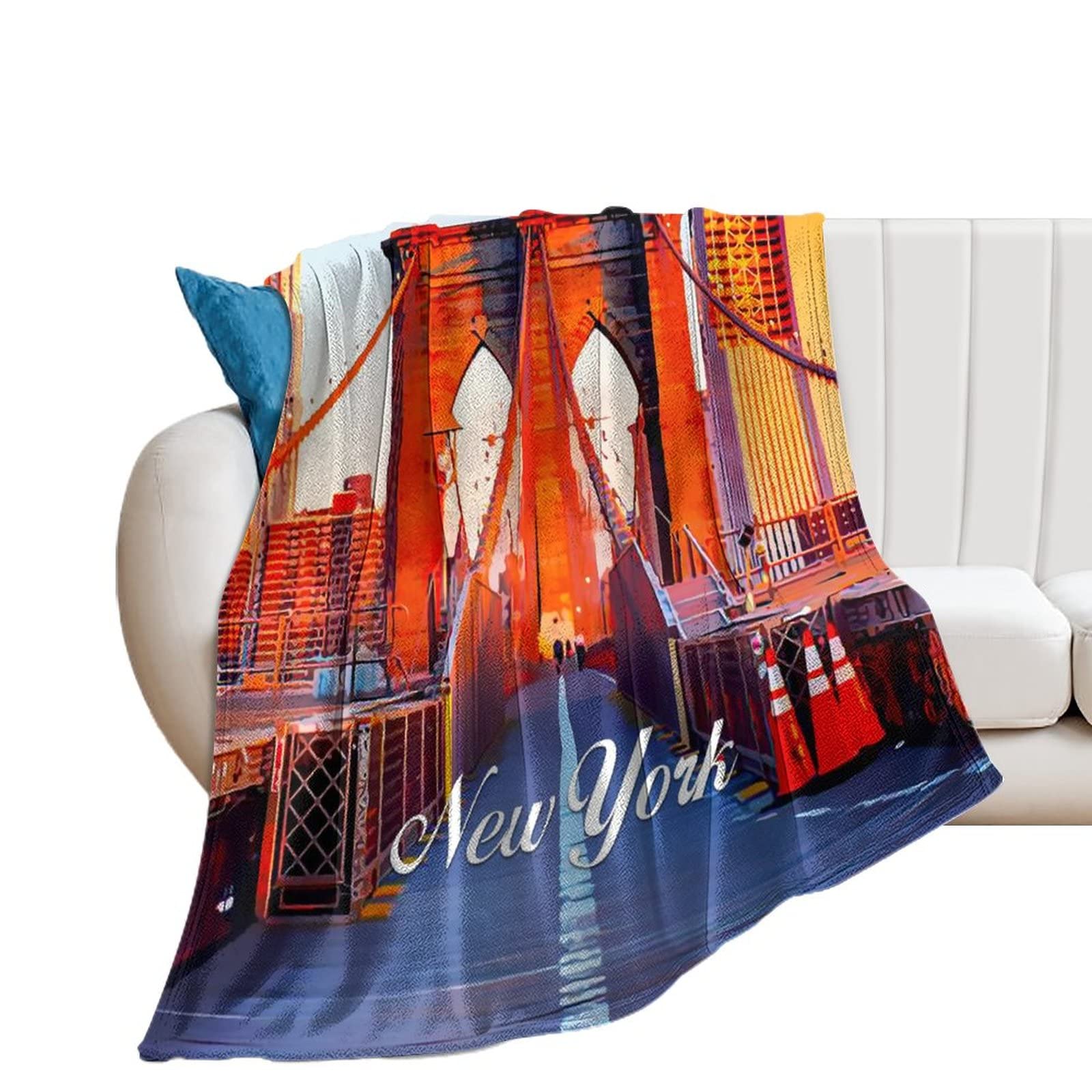 Couverture New York pour canapé et fauteuil style loft moderne