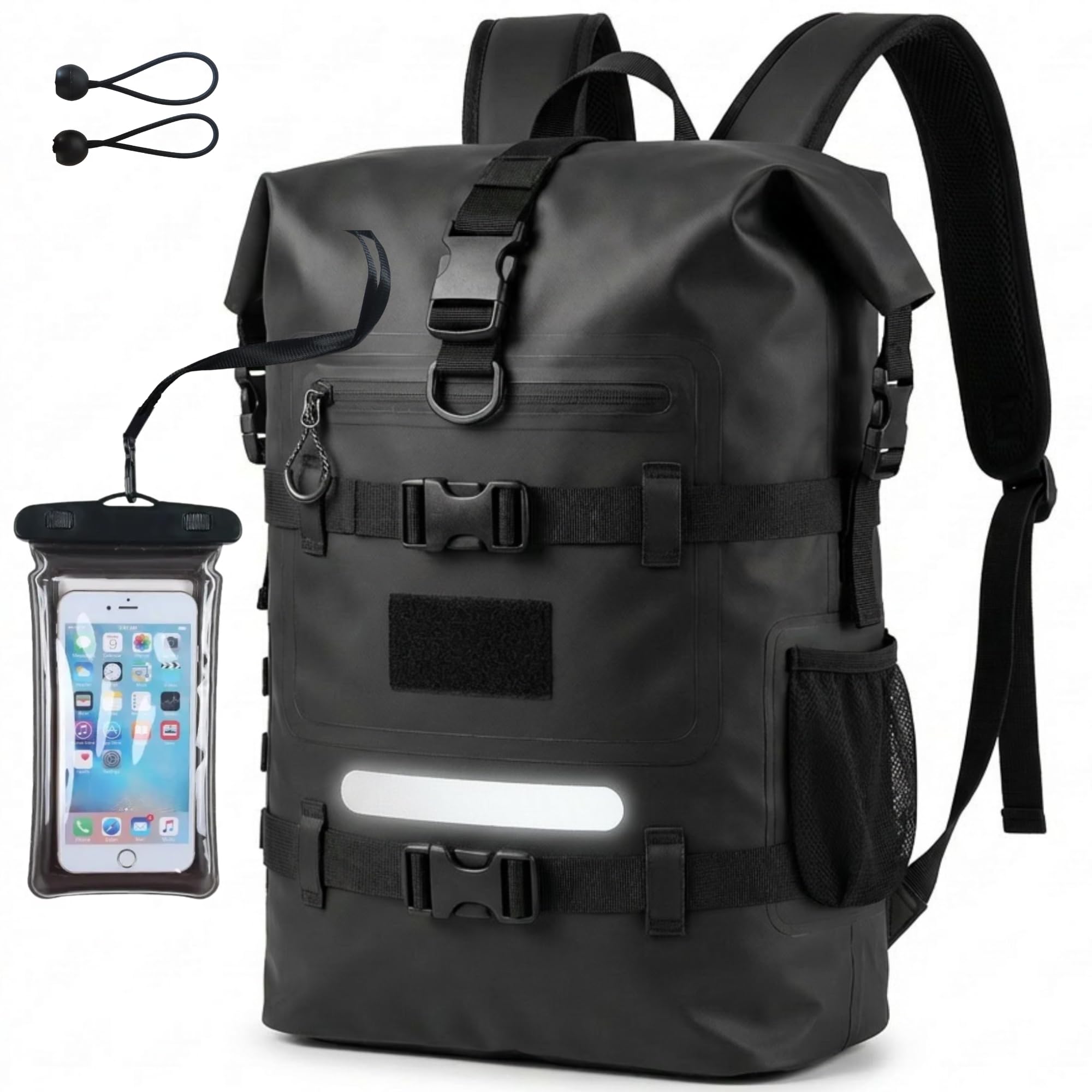 Bolsa de senderismo para mochila y bolsa impermeable | Cremallera de zinc anticorrosión impermeable | Volumen ajustable 20L a 40L | Cómodo transporte | Fijaciones Molle | Bolsillos