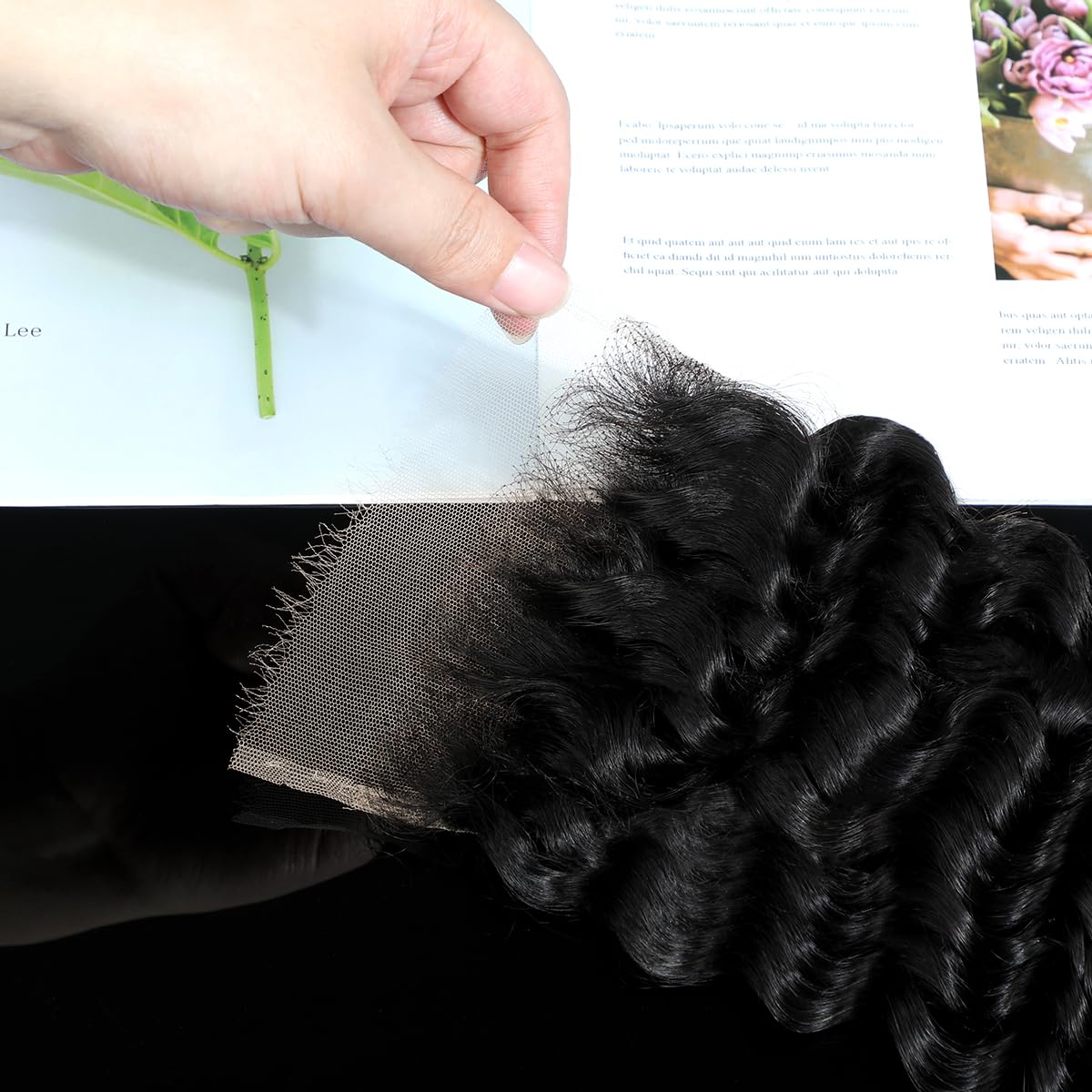 CindiRiver 5x5 HD Lace Closure Deep Wave 18 Inch Virgin Human Hair With Invisible Swiss Real HD Lace, Natural Hairline, Skinlike Lace Frontal Closure