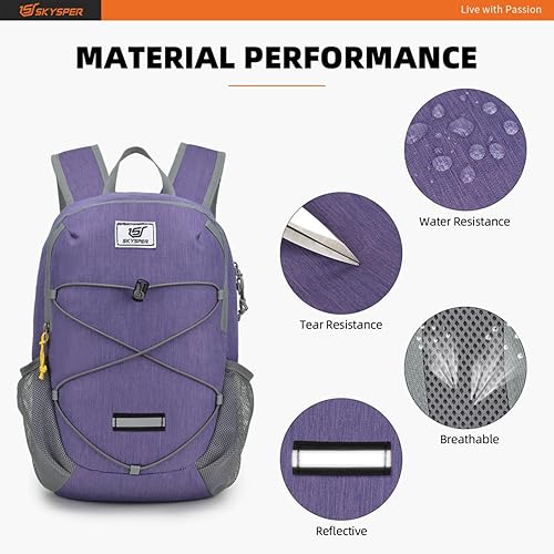 Miniatura 4 de SKYSPER Mochila pequeña de senderismo  Mochila ligera plegable para viajes, resistente al agua, para mujeres y hombres, Púrpura, Mochilas Daypack