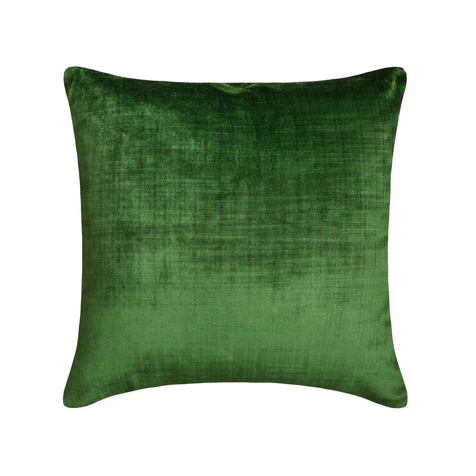 The HomeCentric Decorative Emerald Green 65x65 cm (26"x26") Accent Euro Shams, Velvet Double Side, Top Zipper Faux Leather Puller Accent Euro Shams, Solid Color Modern Style - Velvet Emerald Jules โ image 1