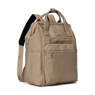 Baggallini Chelsea Laptop Backpack Shoulder Handbags Taupe Twill, Polyester