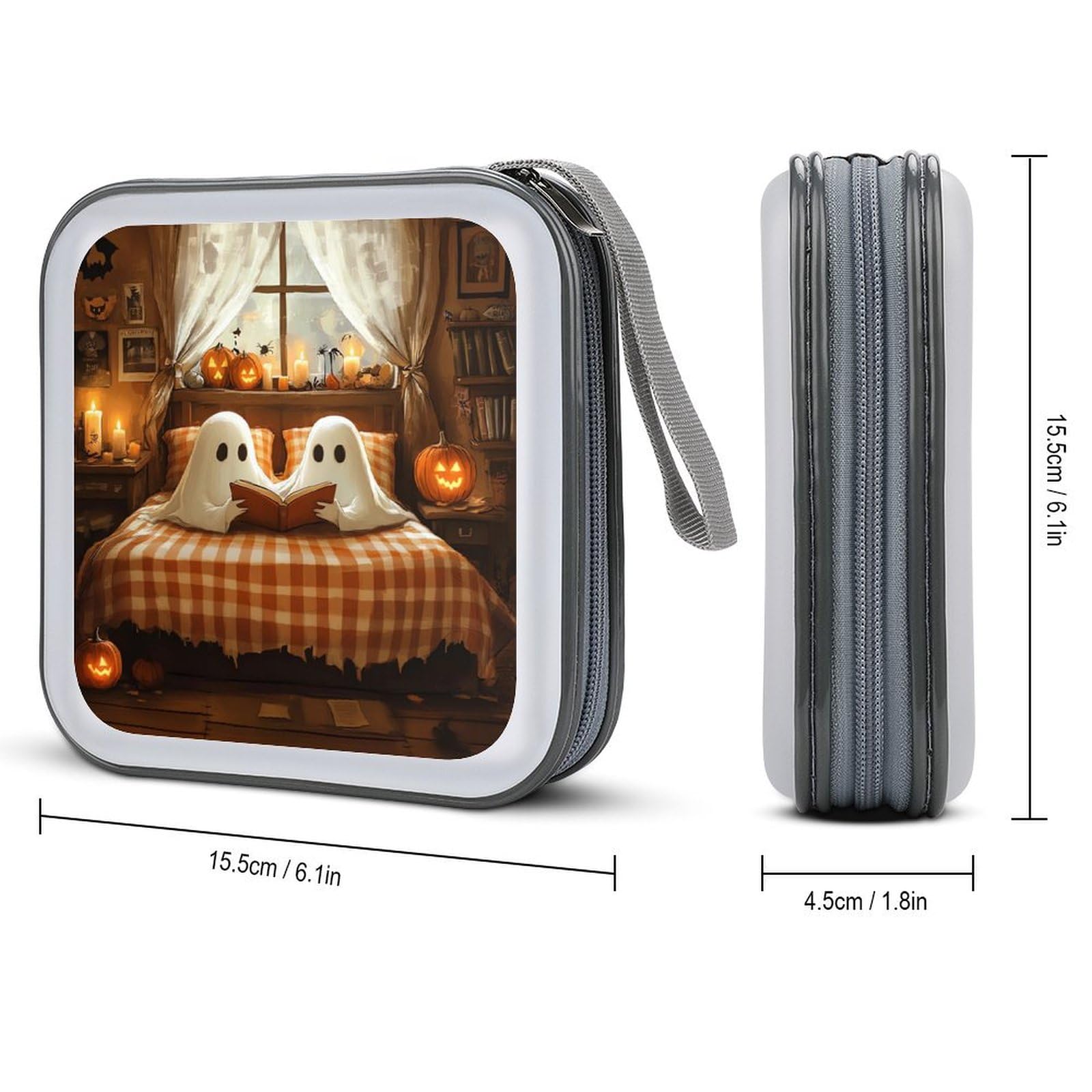 Ghost Reading Book CD Case Plastic DVD Case Holder Wallet Disc Storage Organizer for Car Travel