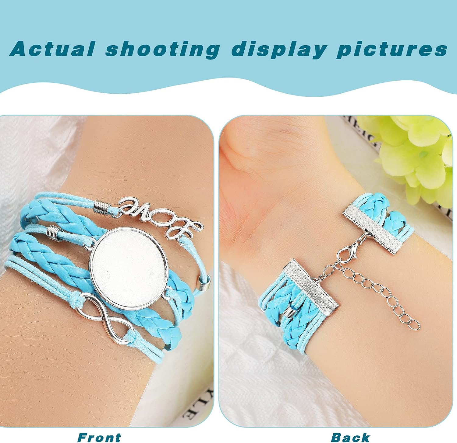 36 Pieces Bracelets Sublimation Blank for Women Bracelet Bezel Settings for Jewelry Making Heat Transfer Bracelets with Aluminum Sheet for Wedding Baby Shower Birthday Gifts Party Supplies