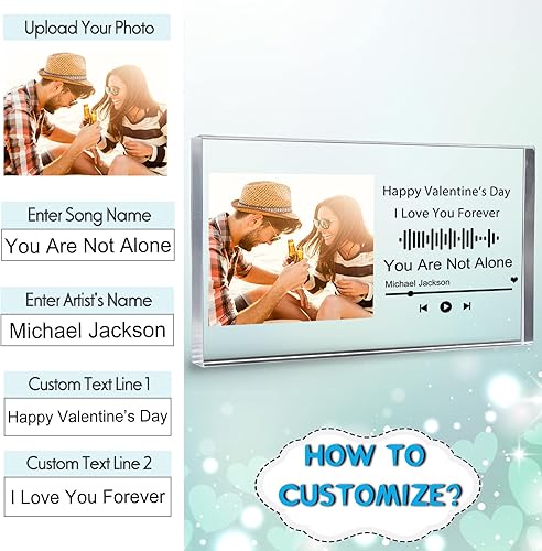 Miniatura 31 de Canción acrílica personalizada con foto personalizada con placa de música transparente Spotif QR, cubierta de álbum de acrílico personalizada, Base