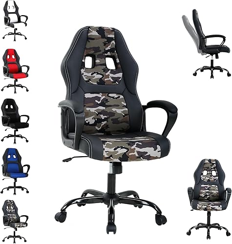 Sillas ergonómicas de video para computadora, silla de juegos baratos para adultos, silla de escritorio de oficina con respaldo alto y lumbar,
