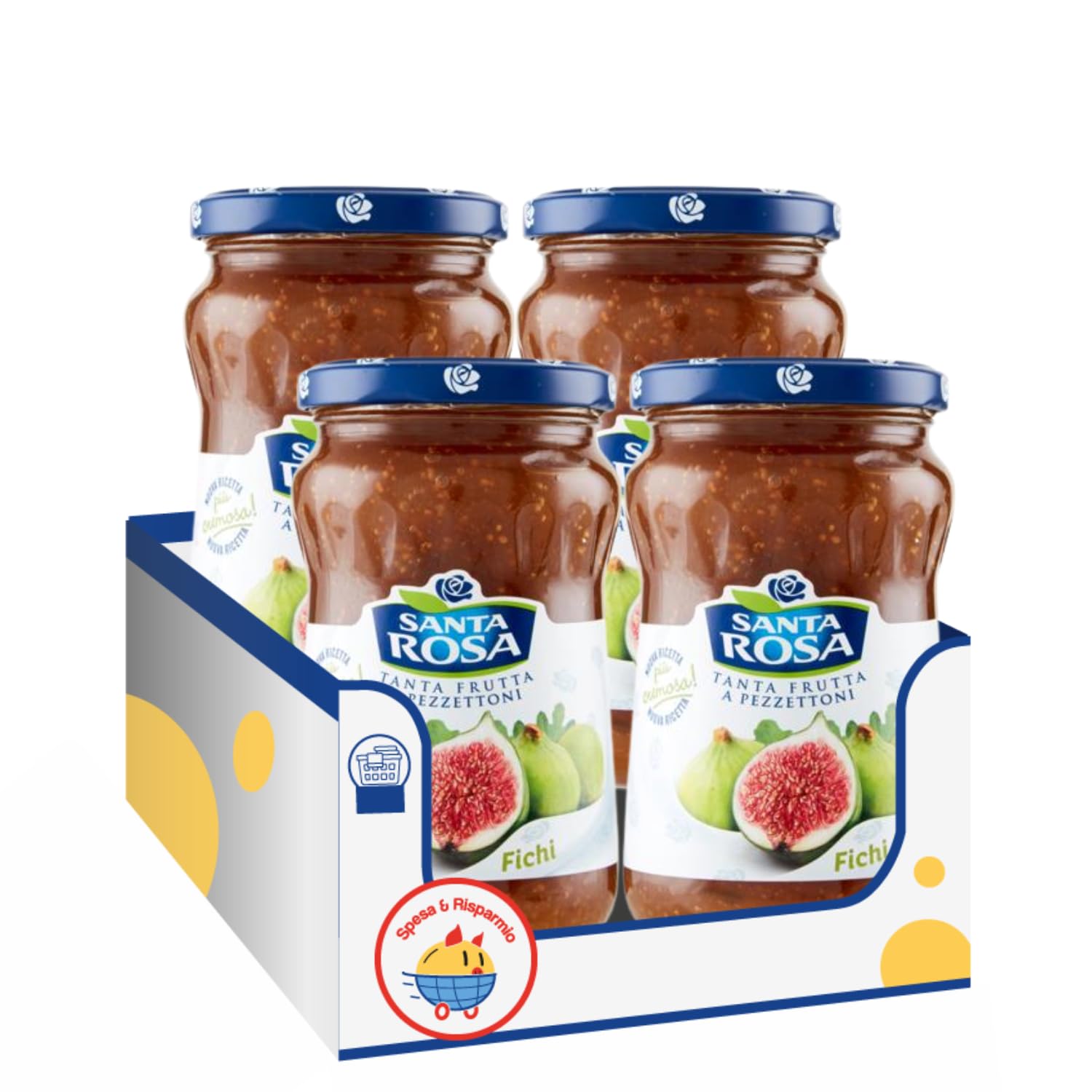 Confettura di Fichi 350 g – Marmellata con Frutta a Pezzettoni Ideale per Colazione e Dolci – Variazioni 4/8/12 Pezzi (12 PEZZI)