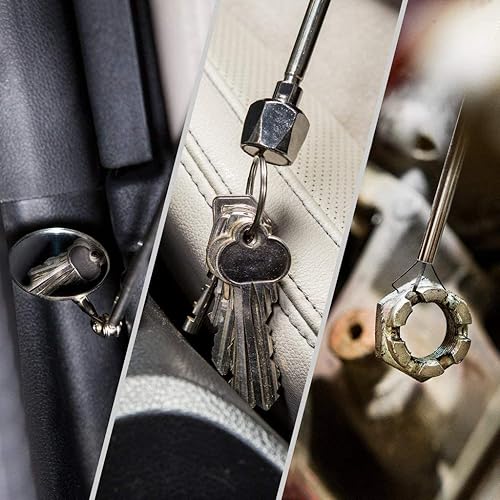 Vista 2 de NoCry Premium Agarrador flexible de 36”, herramienta magnética de recolección con fuerza de tracción de 16 lb y espejo telescópico para inspección