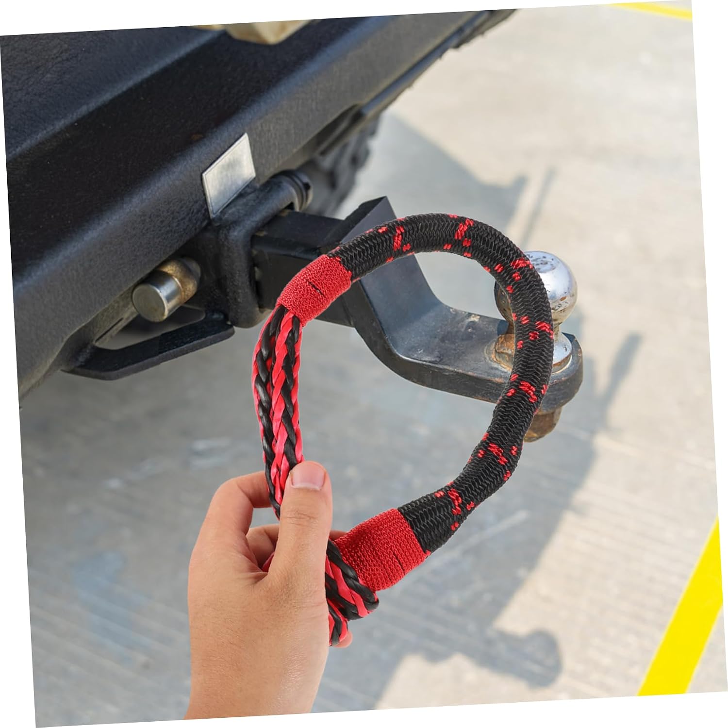 OUNONA 455lbs Soft Shackles Recovery Kit for Winch Heavy Duty Synthetic Tow Rope and Car Shackles for Off-Road Vehicle Recovery High Visibility Fit for Trucks Atvs and Utvs