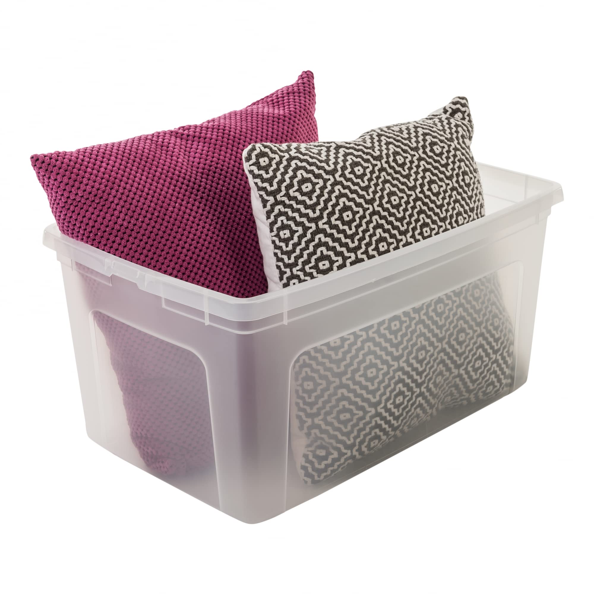 アイリスオーヤマ(IRIS OHYAMA) Caja/Set de 5 cajas de almacenaje, 50 L, Apilable, Clips, Dormitorio sala de estar - Modular Clear Box MCB-50 - Transparente