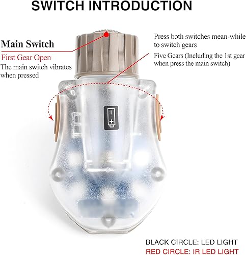 Miniatura 2 de NOBUHIRO Luz táctica de señal para casco, estroboscópico IR + estroboscópico LED azul de 5 velocidades con vibración para identificación de