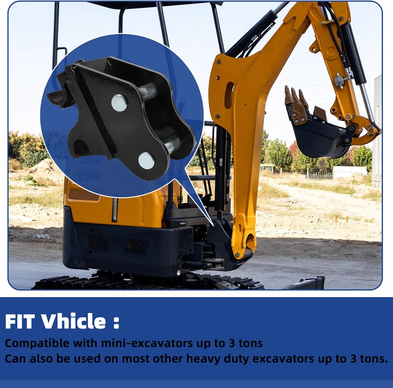 Mini Excavator Attachments Mechanical Quick Change Hitch for Small Digger Quick Coupler Fit Most of up to 3 tons Mini Excavators